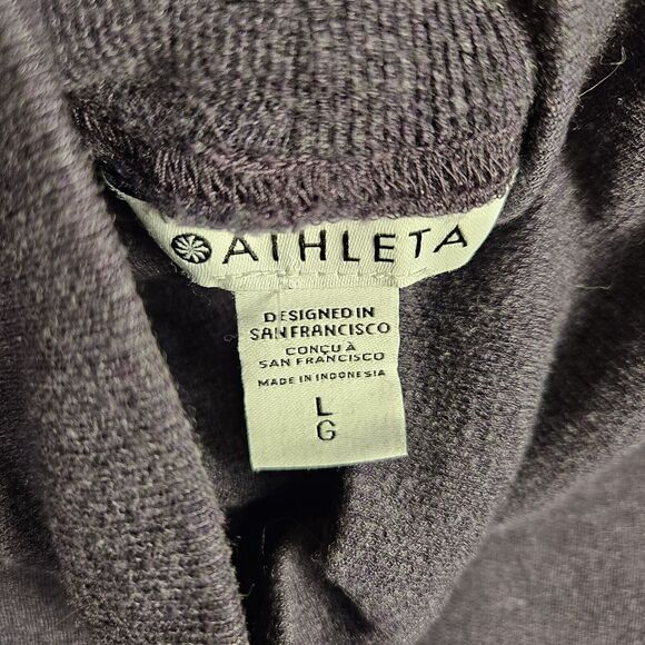 ATHLETA Balance Cinch Turtleneck Sweatshirt Crocus Violet Tunic Athleisure L - Picture 10 of 13